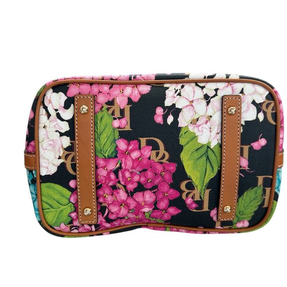 Dooney & Bourke Hydrangea Monogram Collection Drawstring Bag Black - Picture 7 of 16